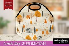 Autumn Forest Lunch Bag - Fall Lunch Bug PNG Sublimation Product Image 1