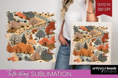 Autumn Forest Tote Bag - Fall Tote Bag PNG Sublimation Product Image 1
