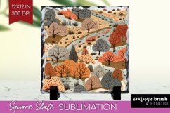 Autumn Forest Slate PNG - Fall Square Slate Sublimation Product Image 1