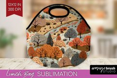 Autumn Forest Lunch Bag - Fall Lunch Bug PNG Sublimation Product Image 1