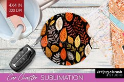 Autumn Forest Car Coaster - Fall Coaster PNG Sublimation Product Image 1