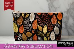 Autumn Forest Cosmetic Bag - Fall Makeup Bag PNG Sublimation Product Image 1