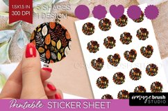 Autumn Forest Round Sticker - Fall Printable Sticker Sheet Product Image 1