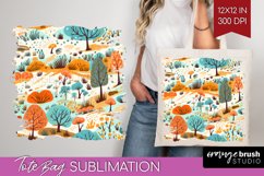 Autumn Forest Tote Bag - Fall Tote Bag PNG Sublimation Product Image 1