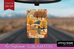 Autumn Forest Air Freshener PNG - Fall PNG Sublimation Product Image 1