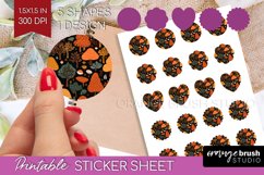 Autumn Forest Round Sticker - Fall Printable Sticker Sheet Product Image 1