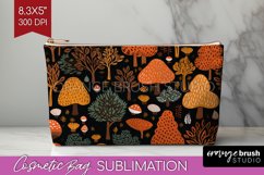 Autumn Forest Cosmetic Bag - Fall Makeup Bag PNG Sublimation Product Image 1