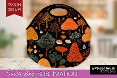 Autumn Forest Lunch Bag - Fall Lunch Bug PNG Sublimation Product Image 1