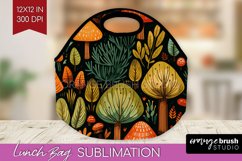 Autumn Forest Lunch Bag - Fall Lunch Bug PNG Sublimation Product Image 1