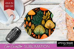Autumn Forest Car Coaster - Fall Coaster PNG Sublimation Product Image 1