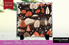 Autumn Forest Slate PNG - Fall Square Slate Sublimation Product Image 1