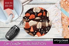 Autumn Forest Car Coaster - Fall Coaster PNG Sublimation Product Image 1