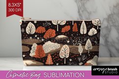 Autumn Forest Cosmetic Bag - Fall Makeup Bag PNG Sublimation Product Image 1