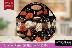 Autumn Forest Lunch Bag - Fall Lunch Bug PNG Sublimation Product Image 1