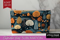 Autumn Forest Cosmetic Bag - Fall Makeup Bag PNG Sublimation Product Image 1