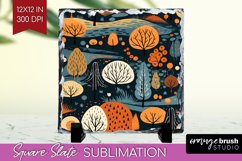 Autumn Forest Slate PNG - Fall Square Slate Sublimation Product Image 1