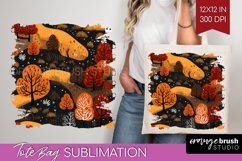 Autumn Forest Tote Bag - Fall Tote Bag PNG Sublimation Product Image 1