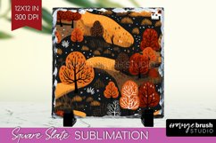 Autumn Forest Slate PNG - Fall Square Slate Sublimation Product Image 1
