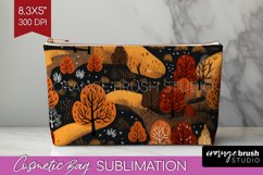 Autumn Forest Cosmetic Bag - Fall Makeup Bag PNG Sublimation Product Image 1