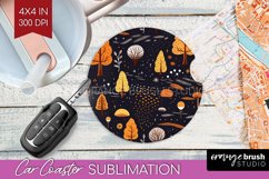 Autumn Forest Car Coaster - Fall Coaster PNG Sublimation Product Image 1