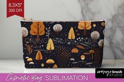 Autumn Forest Cosmetic Bag - Fall Makeup Bag PNG Sublimation Product Image 1