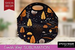 Autumn Forest Lunch Bag - Fall Lunch Bug PNG Sublimation Product Image 1