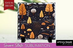 Autumn Forest Slate PNG - Fall Square Slate Sublimation Product Image 1