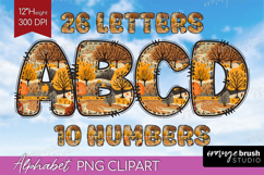 Autumn Doodle Aphabet Clipart - Cozy Fall Letters PNG Product Image 1