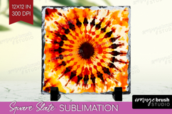 Autumn Slate PNG - Tie Dye Square Slate Sublimation Product Image 1