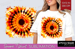 Autumn Square Tshirt Background - Tie Dye PNG Sublimation Product Image 1