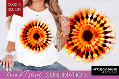 Autumn Round Tshirt Background - Tie Dye PNG Sublimation Product Image 1