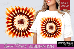 Autumn Square Tshirt Background - Tie Dye PNG Sublimation Product Image 1