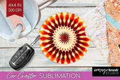 Autumn Car Coaster - Tie Dye Coaster PNG Sublimation Product Image 1