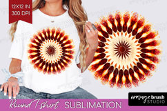 Autumn Round Tshirt Background - Tie Dye PNG Sublimation Product Image 1