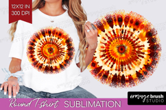 Autumn Round Tshirt Background - Tie Dye PNG Sublimation Product Image 1