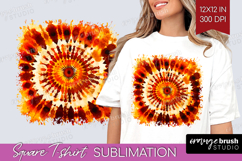Autumn Square Tshirt Background - Tie Dye PNG Sublimation Product Image 1