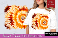 Autumn Square Tshirt Background - Tie Dye PNG Sublimation Product Image 1