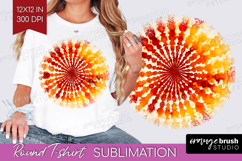 Autumn Round Tshirt Background - Tie Dye PNG Sublimation Product Image 1