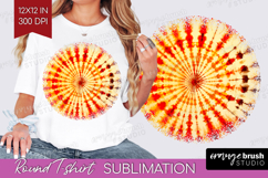 Autumn Round Tshirt Background - Tie Dye PNG Sublimation Product Image 1