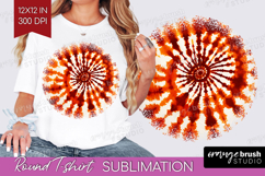 Autumn Round Tshirt Background - Tie Dye PNG Sublimation Product Image 1