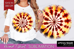 Autumn Round Tshirt Background - Tie Dye PNG Sublimation Product Image 1
