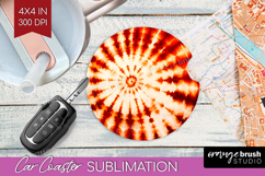 Autumn Car Coaster - Tie Dye Coaster PNG Sublimation Product Image 1
