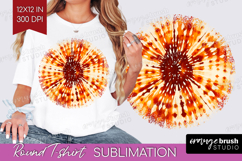 Autumn Round Tshirt Background - Tie Dye PNG Sublimation Product Image 1