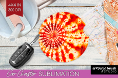 Autumn Car Coaster - Tie Dye Coaster PNG Sublimation Product Image 1