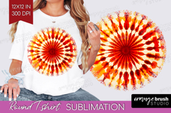 Autumn Round Tshirt Background - Tie Dye PNG Sublimation Product Image 1