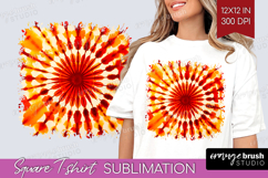 Autumn Square Tshirt Background - Tie Dye PNG Sublimation Product Image 1