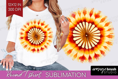 Autumn Round Tshirt Background - Tie Dye PNG Sublimation Product Image 1