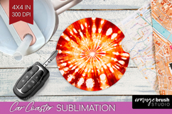 Autumn Car Coaster - Tie Dye Coaster PNG Sublimation Product Image 1