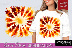 Autumn Square Tshirt Background - Tie Dye PNG Sublimation Product Image 1
