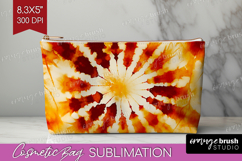 Autumn Cosmetic Bag - Tie Dye Makeup Bag PNG Sublimation Product Image 1